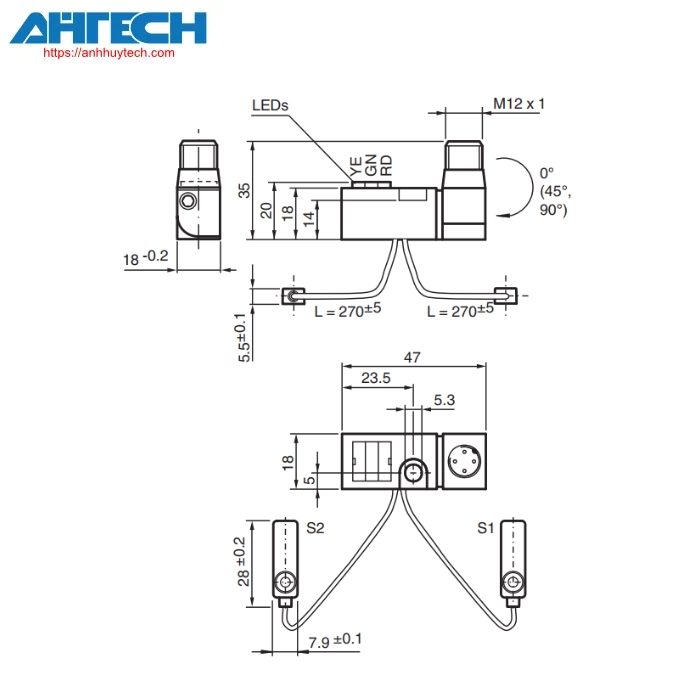 Inductive Sensor Pepperl+Fuchs nbn2-f581-270s15-e8-v1