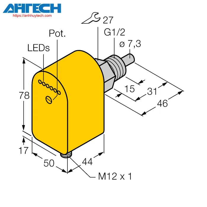 Cảm biến lưu lượng Turck fcs-g1-2a4p-ap8x-h1141