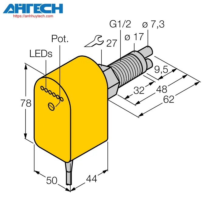 Cảm biến lưu lượng Turck fcs-gl1-2a2p-vrx-24vdc-a