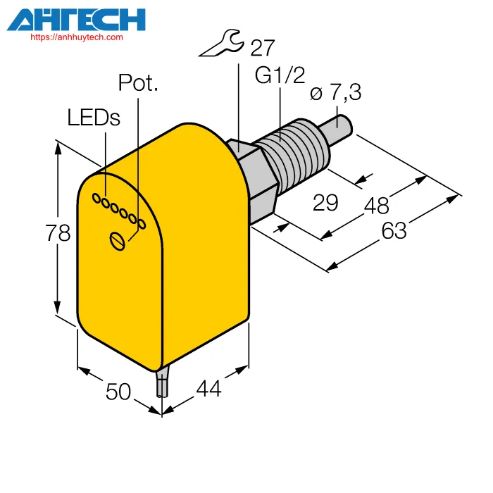 Cảm biến lưu lượng Turck fcs-gl1-2a4p-vrx-24vdc-5m