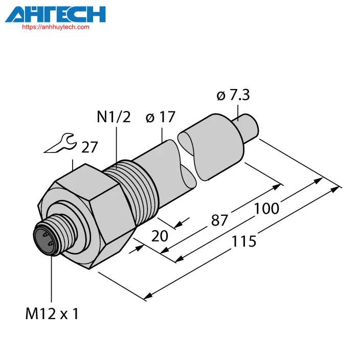 Cảm biến lưu lượng Turck fcs-n1-2a4-na-h1141-l100