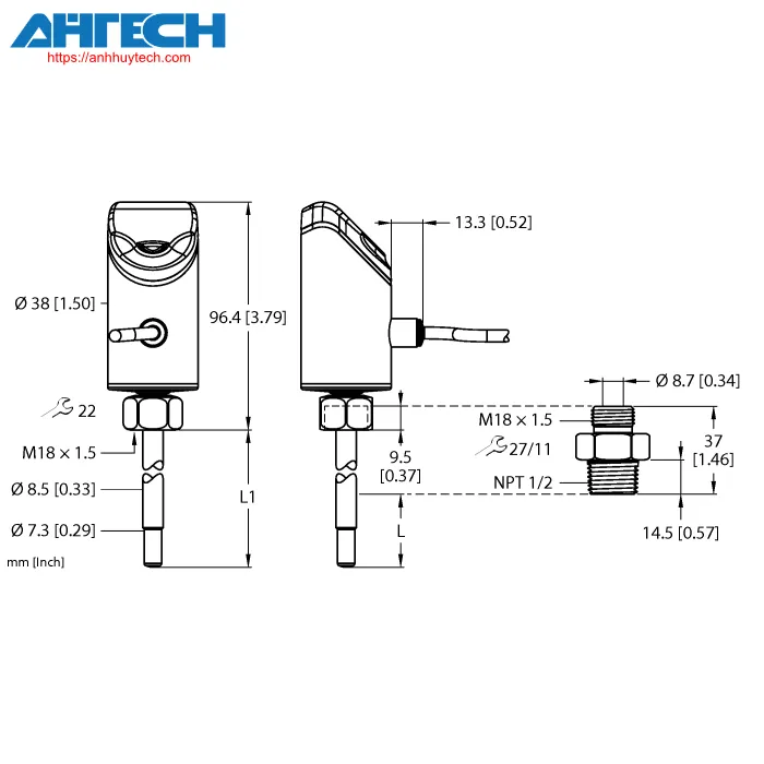 Cảm biến lưu lượng Turck fs101-300l-16-ar32-2m