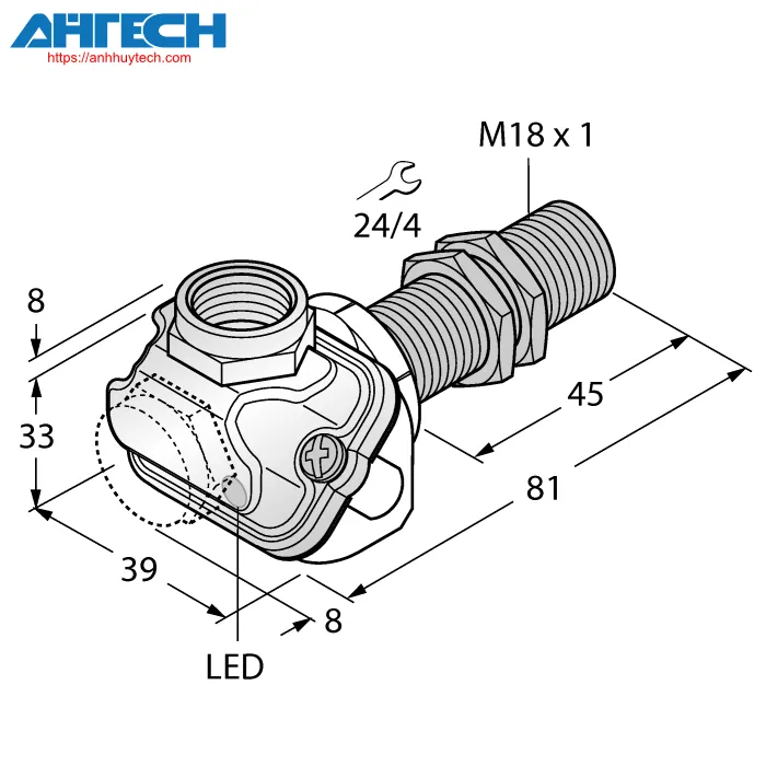 Cảm biến cảm ứng Turck bi8u-em18wdtc-ap6x