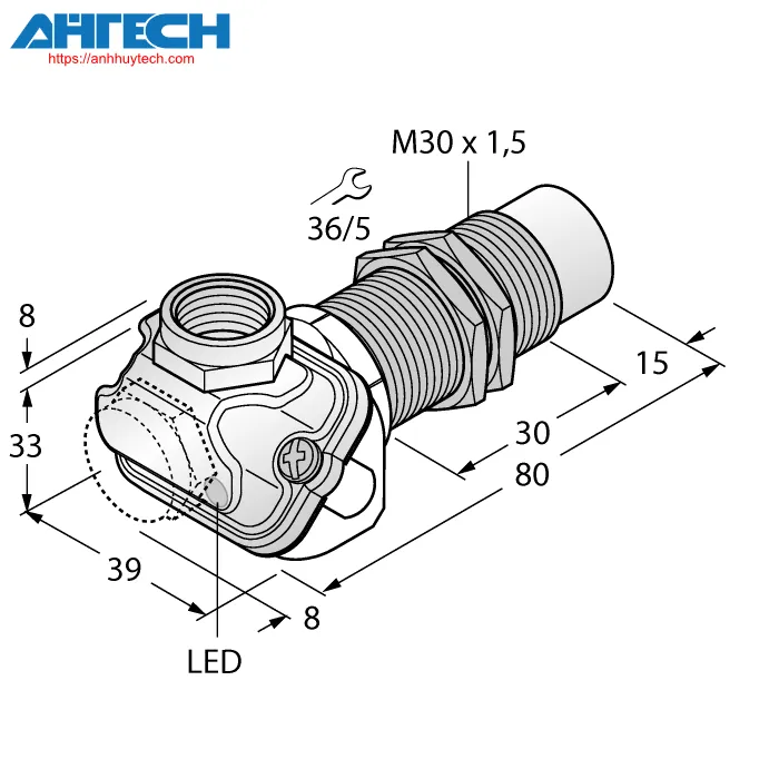 Inductive Sensor Turck ni15-em30wdtc-y1x
