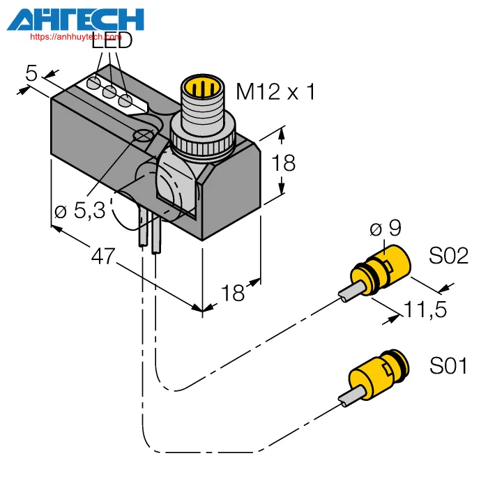 Inductive Sensor Turck ni2-k09-0095-011-bds-2ap6x3-h1141-s34