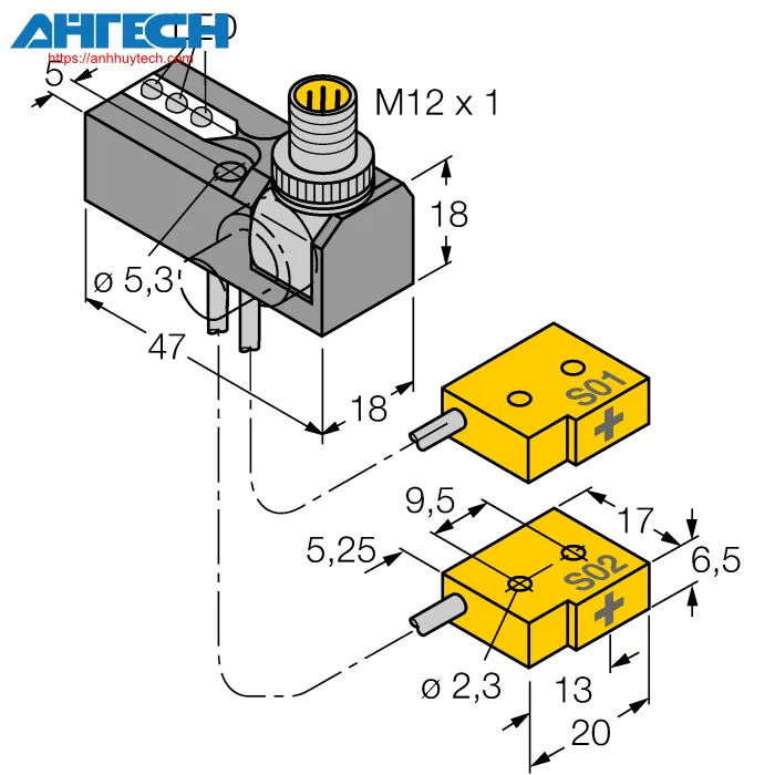Inductive Sensor Turck ni2-q65-01-bds-2ap6x3-h1141-s34