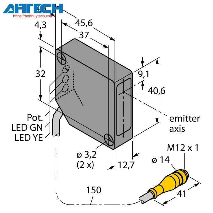 Photoelectric Sensor Turck pd45vp6c100q