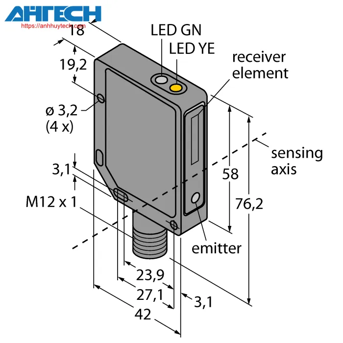 Cảm biến quang Turck qmt42vp6ff1000q