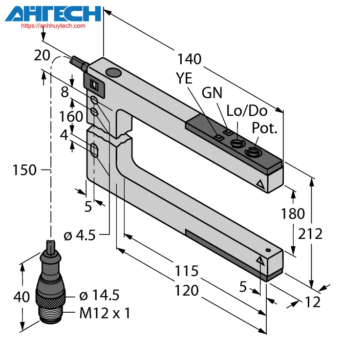 Cảm biến quang Turck slm180b6qpma