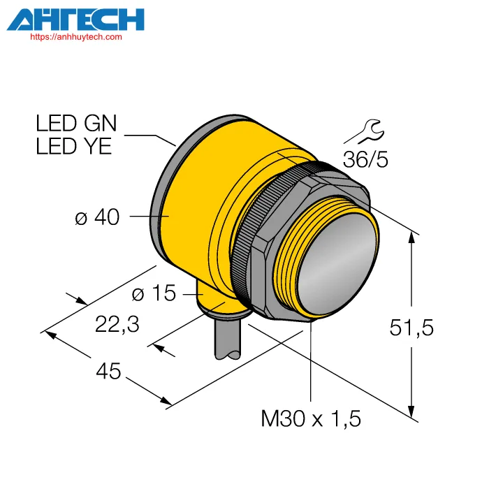 Photoelectric Sensor Turck t30sn6r-w-30