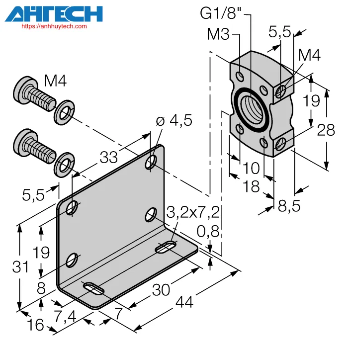 Phụ kiện cảm biến Turck pk-p-mz-001