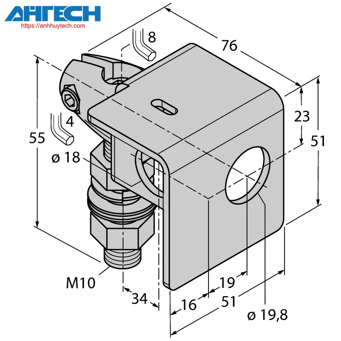 Phụ kiện cảm biến Turck smb18afam10