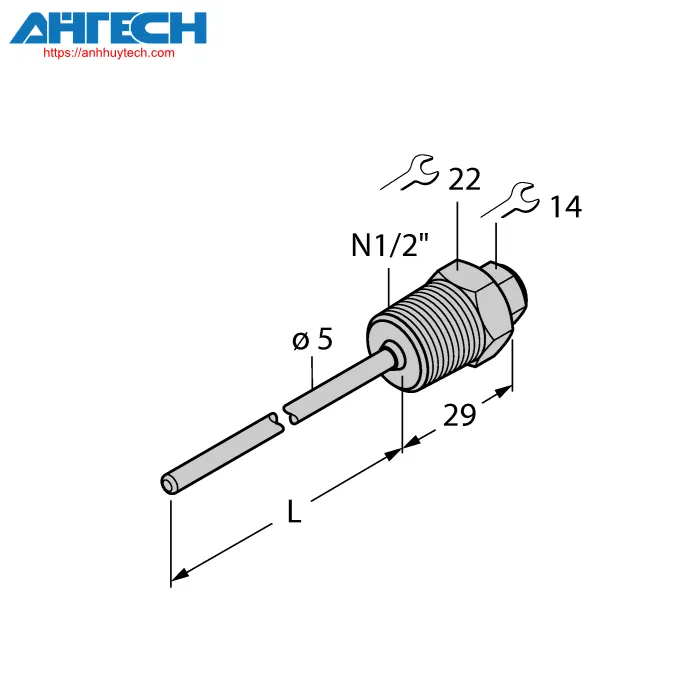 Phụ kiện cảm biến Turck thw-3-n1-2-a4-l100