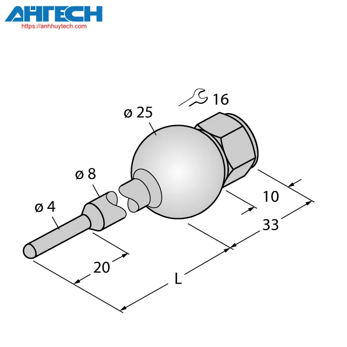 Phụ kiện cảm biến Turck thw-3-uni25-a4-l035