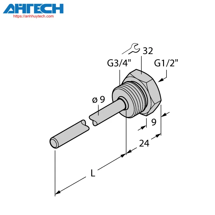 Phụ kiện cảm biến Turck thw-6-g3-4-g1-2-a4-l030