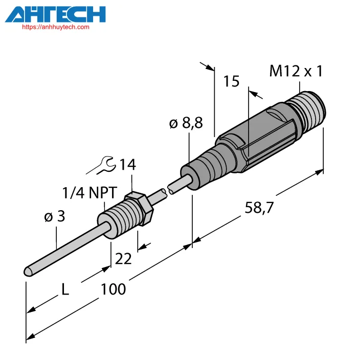 Cảm biến nhiệt độ Turck ttm-203a-n1-4-li6-h1140-l100-i30-50-150c